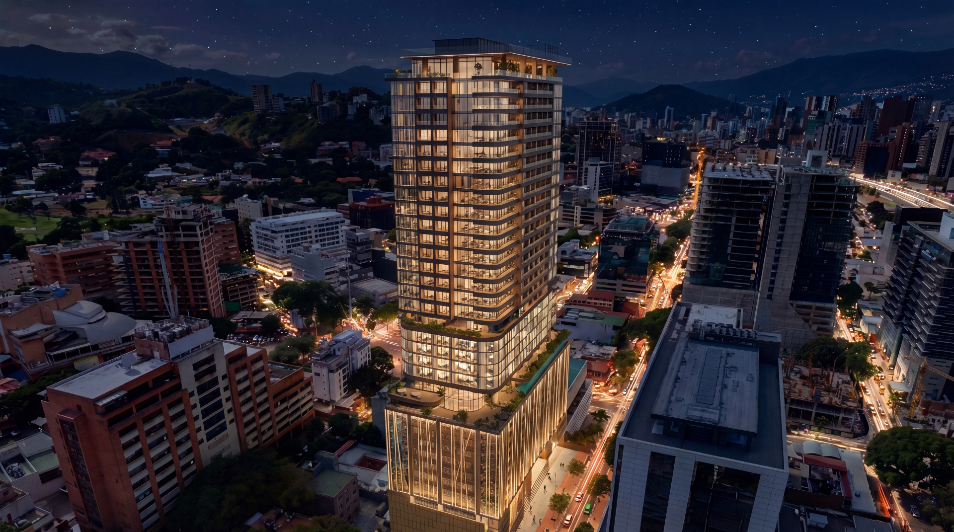 Alma Wellness exterior at night