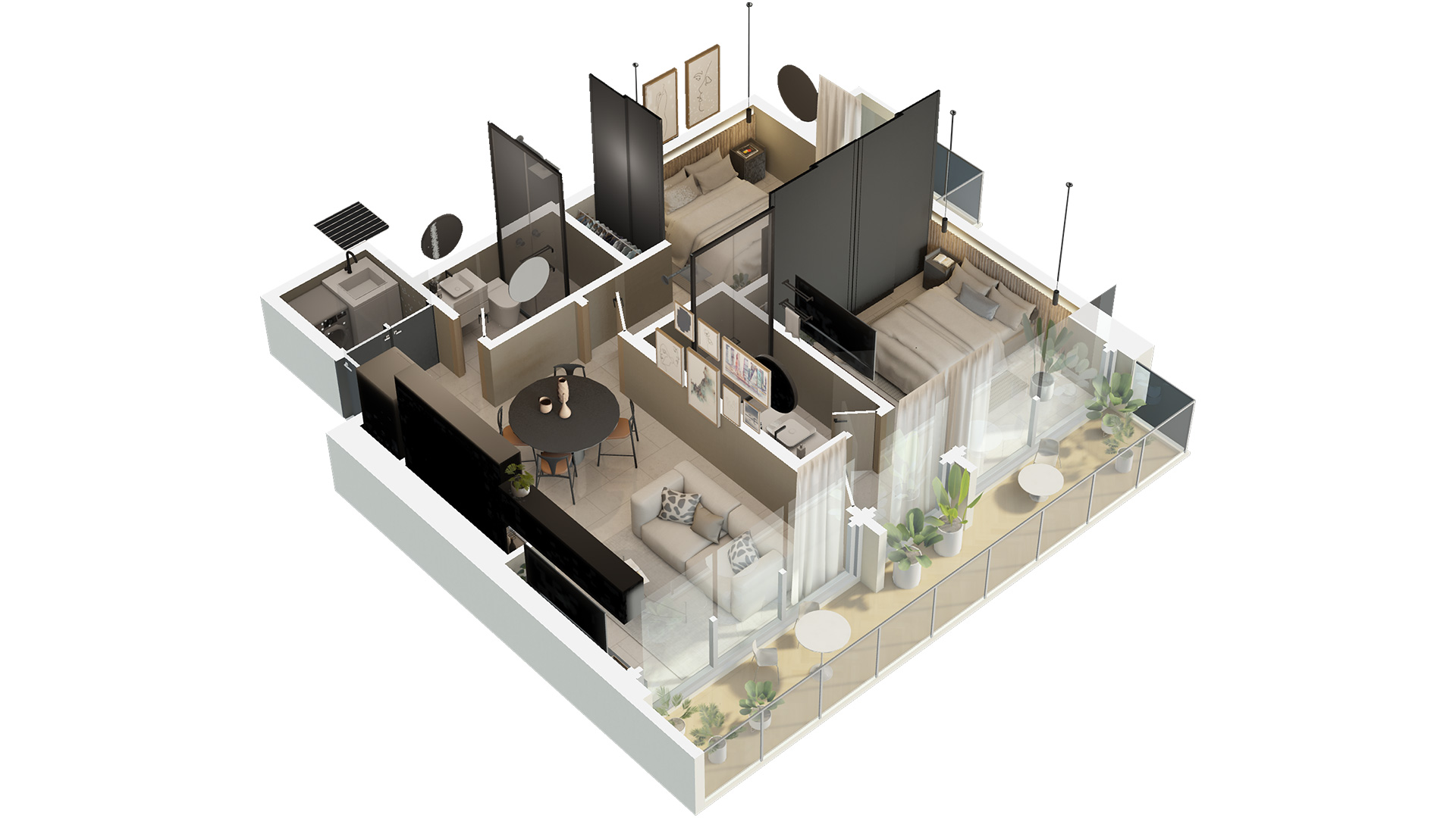 Plantas Renderizadas para presentar proyectos residenciales, usos mixtos, comerciales - 3D Floorplans to present residential, mixed-use, commercial projects